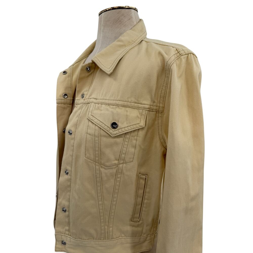 The Mighty Company Yellow Denim Jacket Snap Front Cotton Trucker Womens Medium - Picture 5 of 13